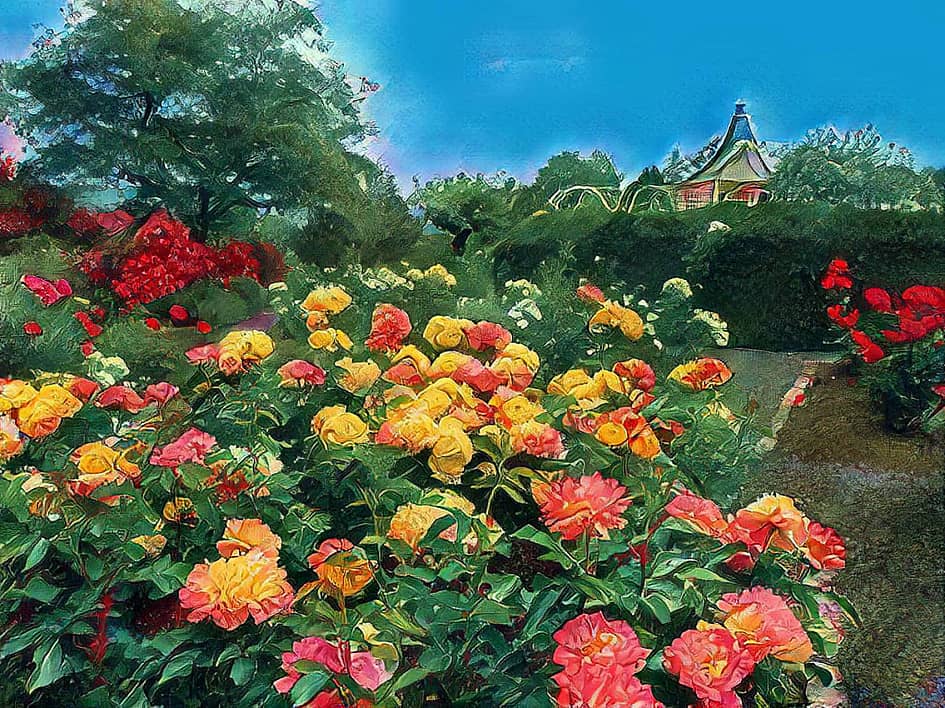 В саду роз.