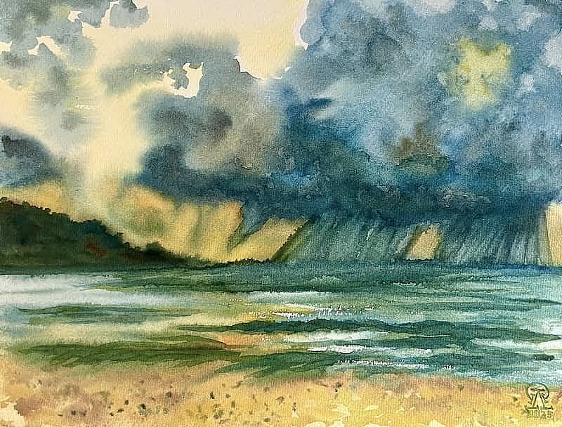 Дождь на море