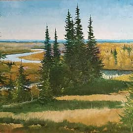 Локчимская осень. Этюд