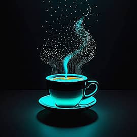 Неоновая чашка кофе НС