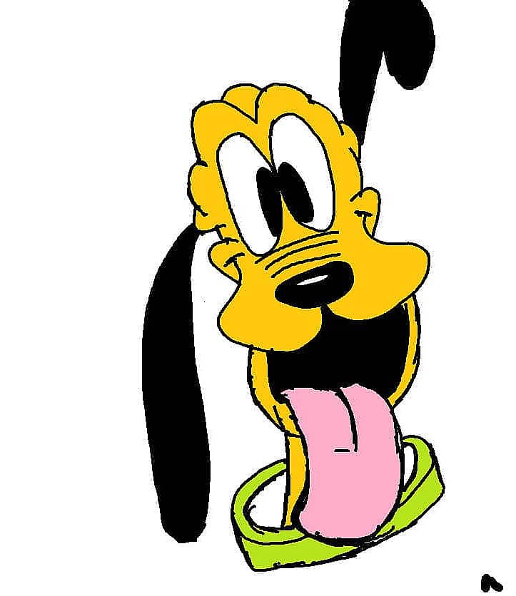 "Плуто " собака из Диснея на графическом планшете