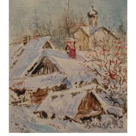 Деревья в глубинка 2022 10.5х15 бумага акварель