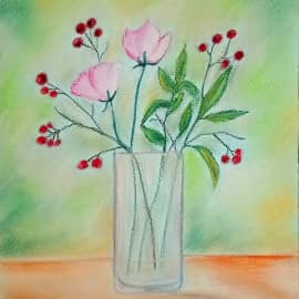 Цветы с брусникой