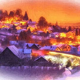 Вечерние огни.