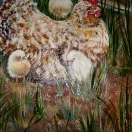 Мама курочка и детки.