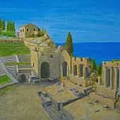 Сицилия Таормина. Руины греческого театра