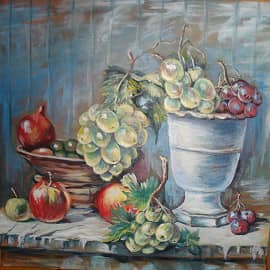 Натюрморт с виноградом.