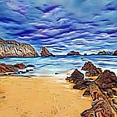 На далёком острове.