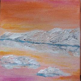 Полярные зори (миниатюра-этюд 9см)