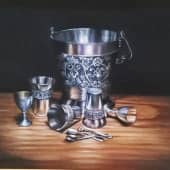 Натюрморт с металлической посудой (1), художник Шатёрных Геннадий