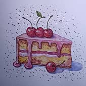 Торт с вишенками