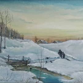 С прогулки домой.