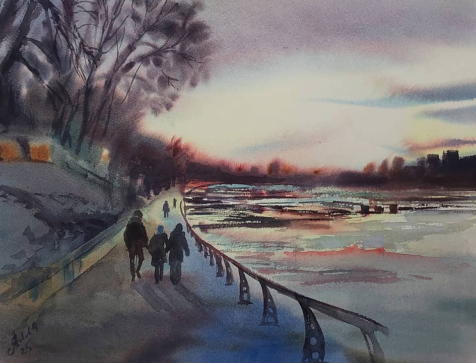 На набережной. Филевский парк.