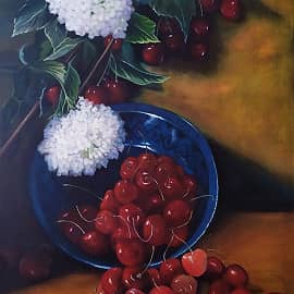 Натюрморт с вишнями