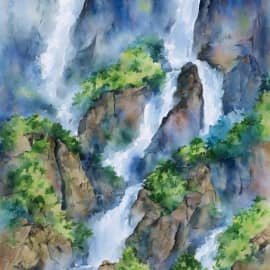 Из серии работ "Бежит и дышит водопад"