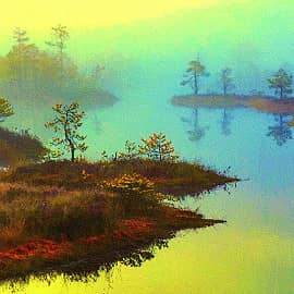 Туман на рассвете.