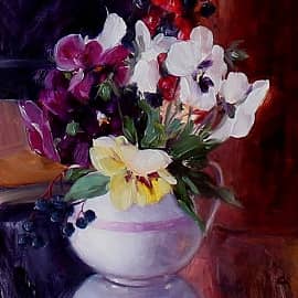 Анютины глазки и рябина