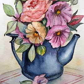 Чайники с букетами