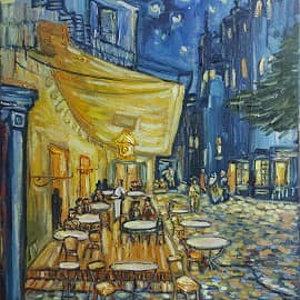 Ночное кафе. Вольная копия картины Винсента Ван Гога