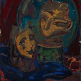 Картина пастелью фигурки из глины