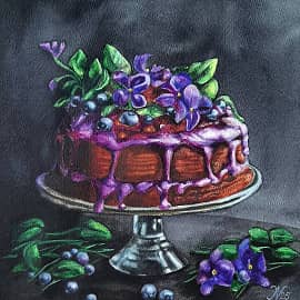 Натюрморт с фиалками