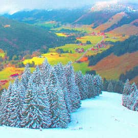 зима спускается в долину