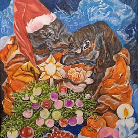 Парочка сказочных воронов встречает Новый Год