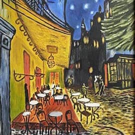 Ночная терраса кафе