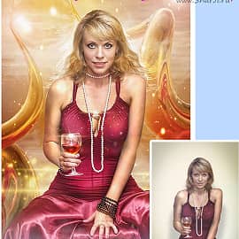 Арт-портрет до и после Photoshop