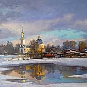 Повсюду серебро  С чернением и лёгкой позолотой  Март на исходе