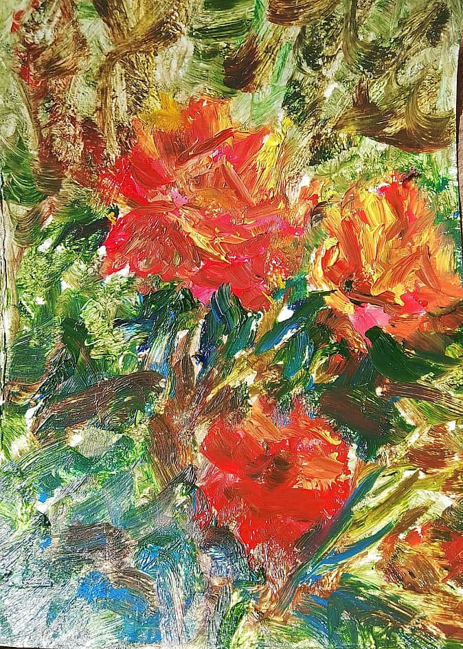 Розы на полянке