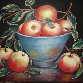 Яблоки в вазе.