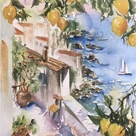 Акварель Лимоны