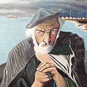 Старый рыбак, художник Артём (Artevgen_art)