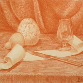 Натюрморт с декоративной тыквой.