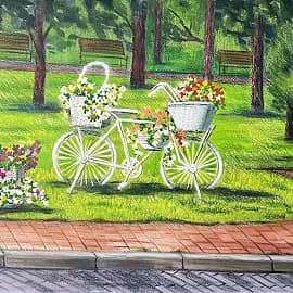 Клумба-велосипед.