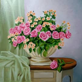 Розовые розы