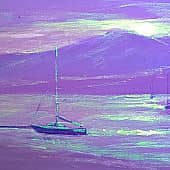 Нежный закат на побережье. Геленджик. Ночь. Проект "светофизика в живописи"  ZhNataly, светящ