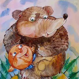 Колобок . Иллюстрация.