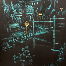 п. Удачный. Ночной бульвар. Скетч.