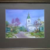 Весенний день. Вид на колокольню Спасского храма. (1), художник Ирина Голубина