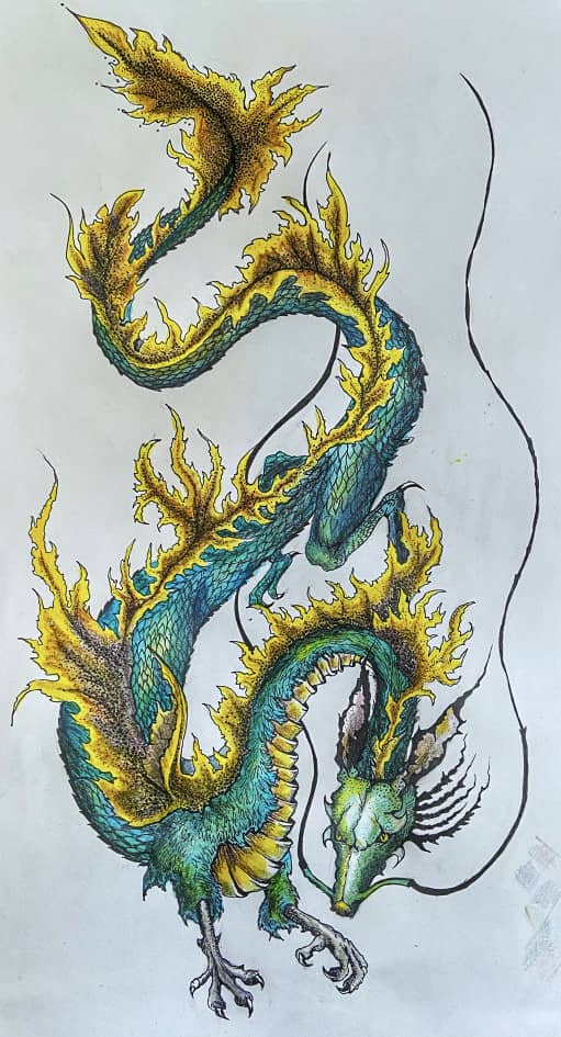 Рисунки карандашом китайский дракон (28 фото)
