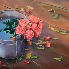 Розы в ведре