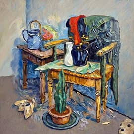 Старое кресло. (Готовим натуру для этюда по мотивам Ван Гога)