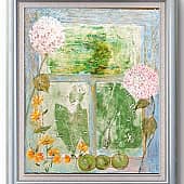 Гортензии из серии " Бабушкино окно" (3), художник Елена Наумова