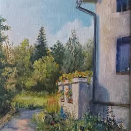 Терраса с настурциями.Поленово