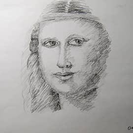 Джоконда угольным карандашом