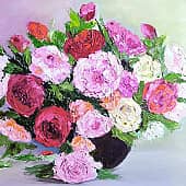 Букет в вазе, художник Юлия Киселева