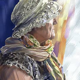 Портрет пожилой дамы. Серия "Дорожные зарисовки"