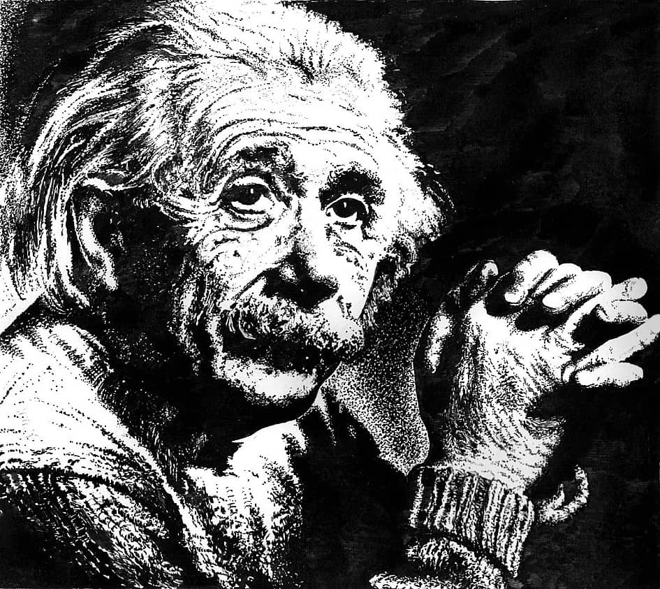 Альберт Эйнштейн  Albert Einstein, Бумага Тушь